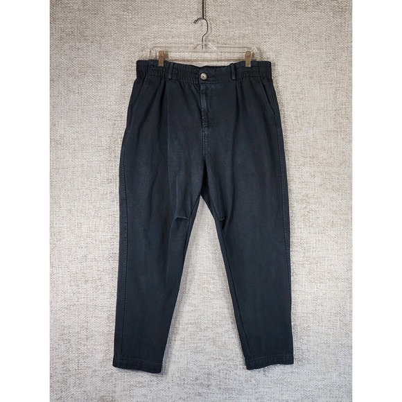 Young LA Other - Young LA 620 Cafe Trousers Mens 36L Heavy Black Sweat Pants Tapered 33x27 *Flaw